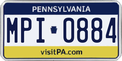 PA license plate MPI0884