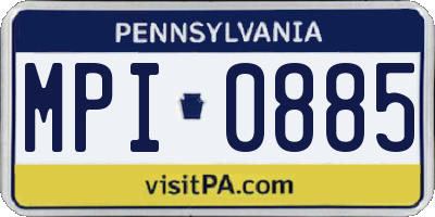 PA license plate MPI0885