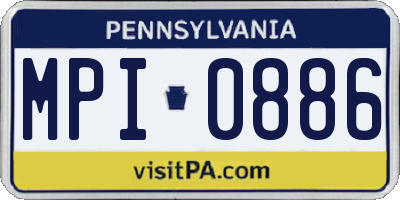 PA license plate MPI0886