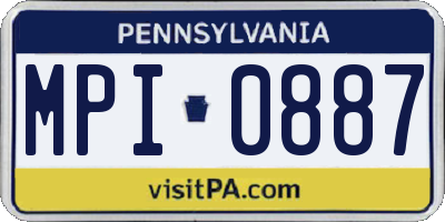 PA license plate MPI0887