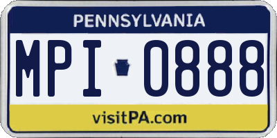 PA license plate MPI0888