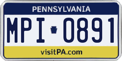 PA license plate MPI0891