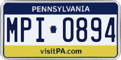 PA license plate MPI0894