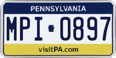 PA license plate MPI0897