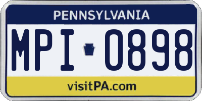 PA license plate MPI0898