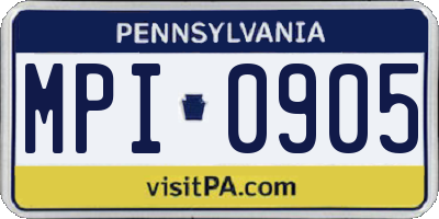 PA license plate MPI0905