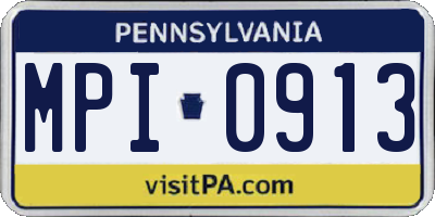 PA license plate MPI0913