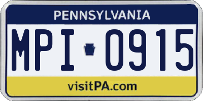 PA license plate MPI0915