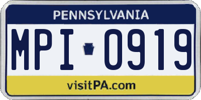 PA license plate MPI0919