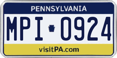 PA license plate MPI0924