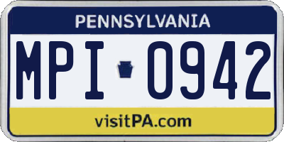 PA license plate MPI0942