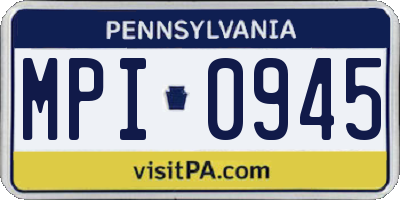 PA license plate MPI0945