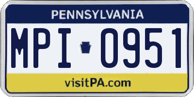 PA license plate MPI0951