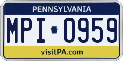 PA license plate MPI0959