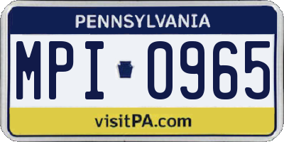 PA license plate MPI0965
