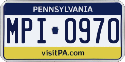 PA license plate MPI0970