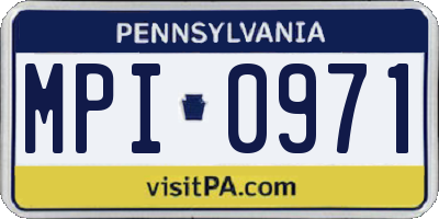 PA license plate MPI0971