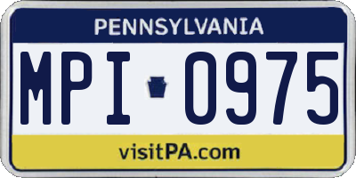 PA license plate MPI0975
