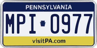 PA license plate MPI0977