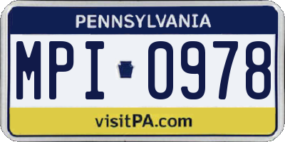 PA license plate MPI0978