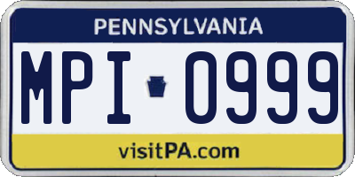 PA license plate MPI0999