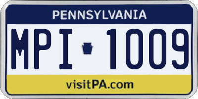 PA license plate MPI1009
