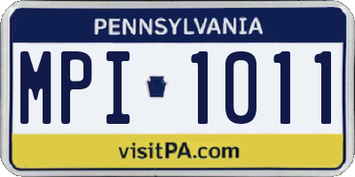 PA license plate MPI1011