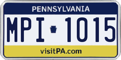 PA license plate MPI1015