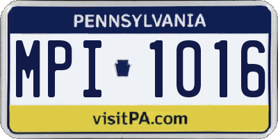 PA license plate MPI1016