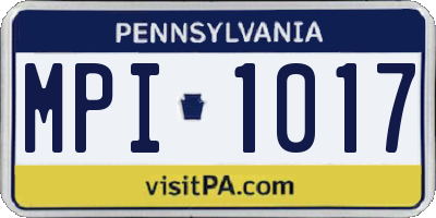 PA license plate MPI1017