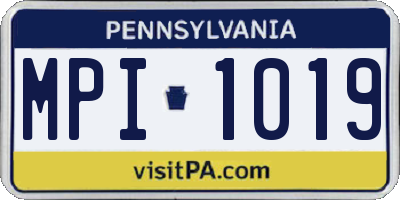 PA license plate MPI1019