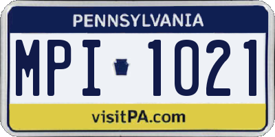 PA license plate MPI1021