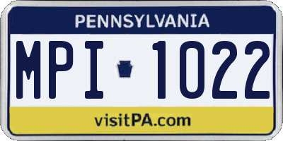 PA license plate MPI1022