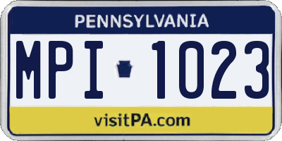 PA license plate MPI1023