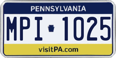 PA license plate MPI1025