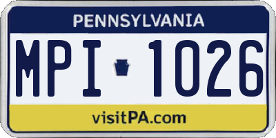 PA license plate MPI1026