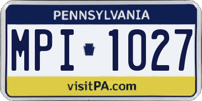 PA license plate MPI1027