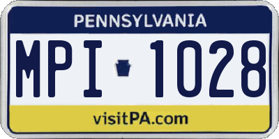 PA license plate MPI1028