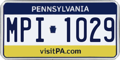 PA license plate MPI1029