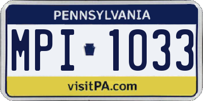 PA license plate MPI1033