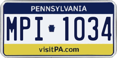 PA license plate MPI1034