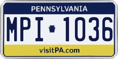 PA license plate MPI1036