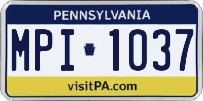 PA license plate MPI1037
