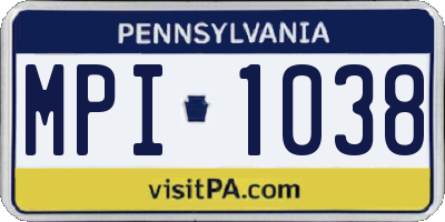 PA license plate MPI1038