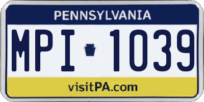 PA license plate MPI1039