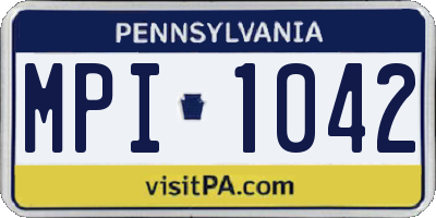PA license plate MPI1042