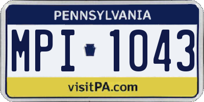 PA license plate MPI1043