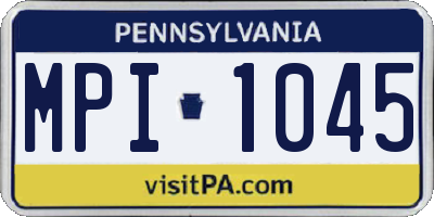 PA license plate MPI1045
