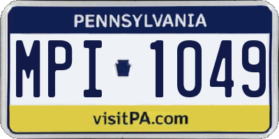 PA license plate MPI1049