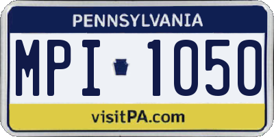 PA license plate MPI1050